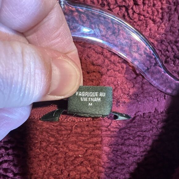 Eddie Bauer Sherpa Lined Hoodie Women's Size Medium‎ Burgundy Pockets Outdoor - Picture 3 of 15